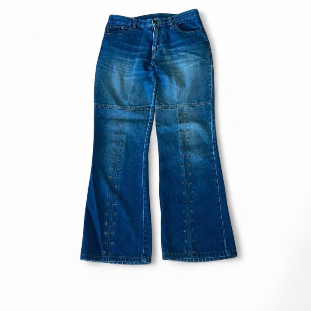 Vintage Clio Flare Denim Jeans With studded eyelet‎ detail size 8
